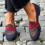 Mocassins colour block bleu marine