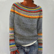 DELAUNAY | Pull Maille Empiècement Arc-en-ciel Sylvie