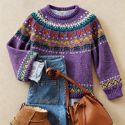 DELAUNAY | Pull Jacquard Violet Chaleureux Aveline
