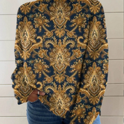 DELAUNAY | Pull Col Montant Damassé Doré Marie