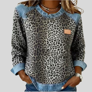 Hollyn™ | Pull léopard avec col en jean