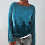 DELAUNAY | Pull Maille Motif Forêt Brigitte