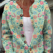 DELAUNAY | Cardigan Vert Fleuri Christine