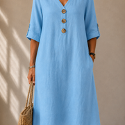 DELAUNAY | Robe Boutonnée Manches Ajustables Marie