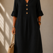 DELAUNAY | Robe Boutonnée Coupe Fluide Isabelle