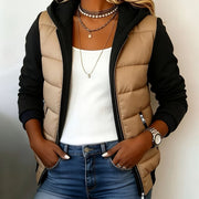 Nina – Veste matelassée colorblock à capuche