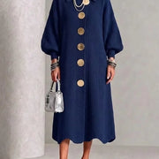 Sienna - Robe longue à manches longues boutonnée