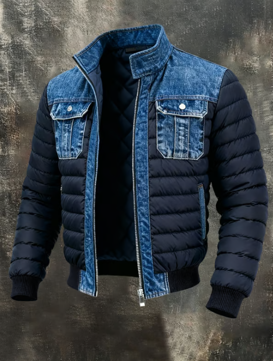 Delaunay | Veste hybride en matière texturée matelassée