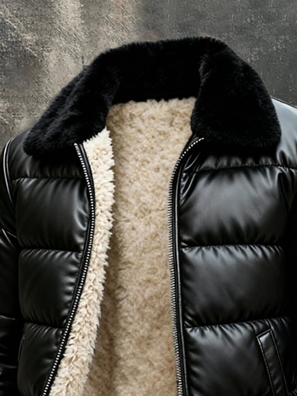 Konstantin | Doudoune homme pour l'hiver en similicuir matelassé