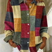 Merritt™ | Chemisier boutonné vintage patchwork