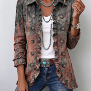 Benita | Veste Texturée Dégradée avec Volants