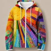 Rhealyn | Sweat à Capuche Zippé Imprimé Sunburst
