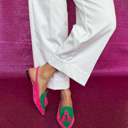 Slingback Elena — Fuchsia et Vert