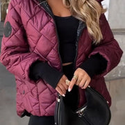 Marina | Veste zippée à capuche matelassée en losanges