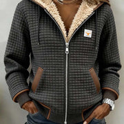 Sandra | Veste à Capuche Matelassée avec Doublure Sherpa et Fermeture Éclair