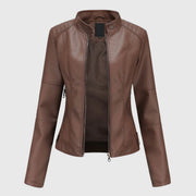 Miranda | Veste motard cintrée avec col montant et fermeture éclair