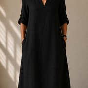DELAUNAY | Robe Droite Manches Retroussées Pauline