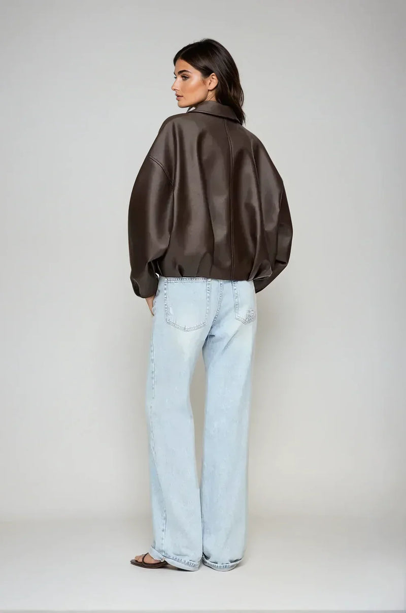 DELAUNAY | Veste en Cuir Marron