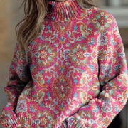 DELAUNAY | Pull Col Montant Paisley Rose Margot