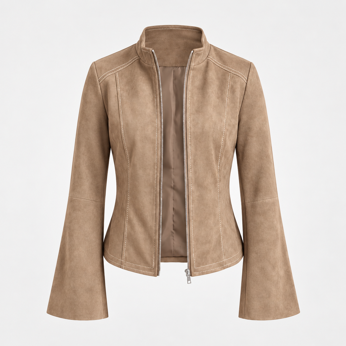 Lisa | Veste effet daim à manches trompette