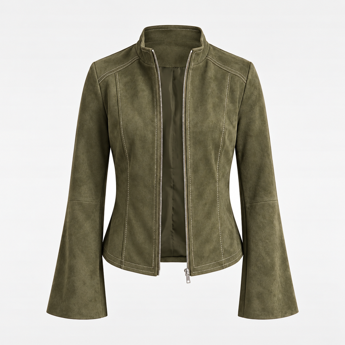 Lisa | Veste effet daim à manches trompette