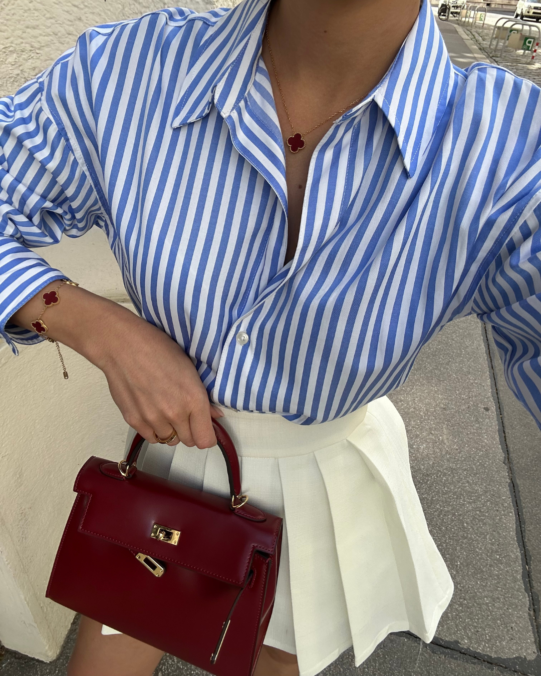 DELAUNAY | Mini Sac en Cuir Bordeaux Élégant