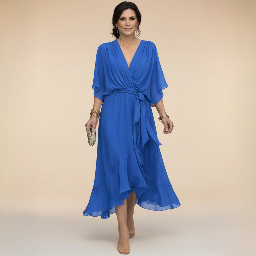 DELAUNAY | Robe en chiffon à décolleté V