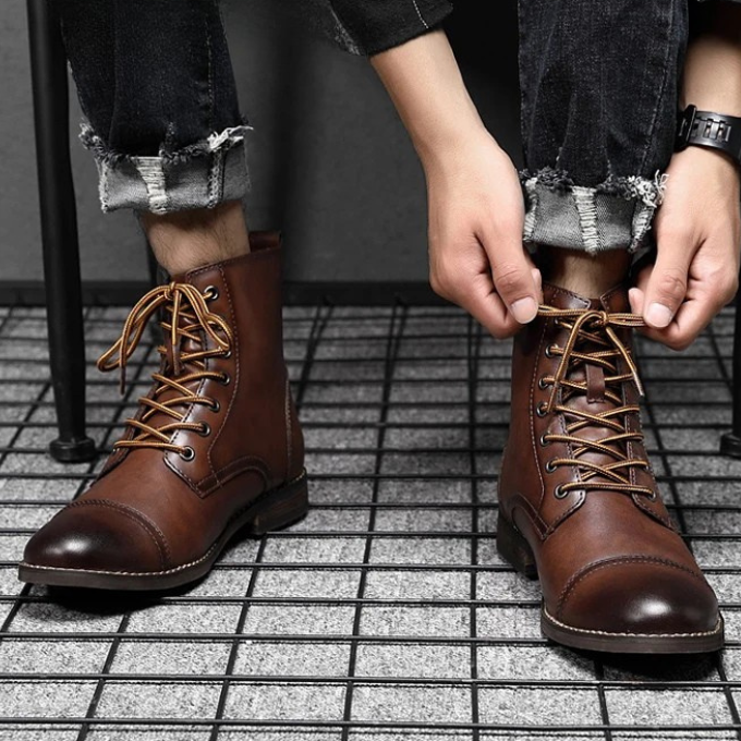 DELAUNAY | Bottes de Ville Brunies pour Homme