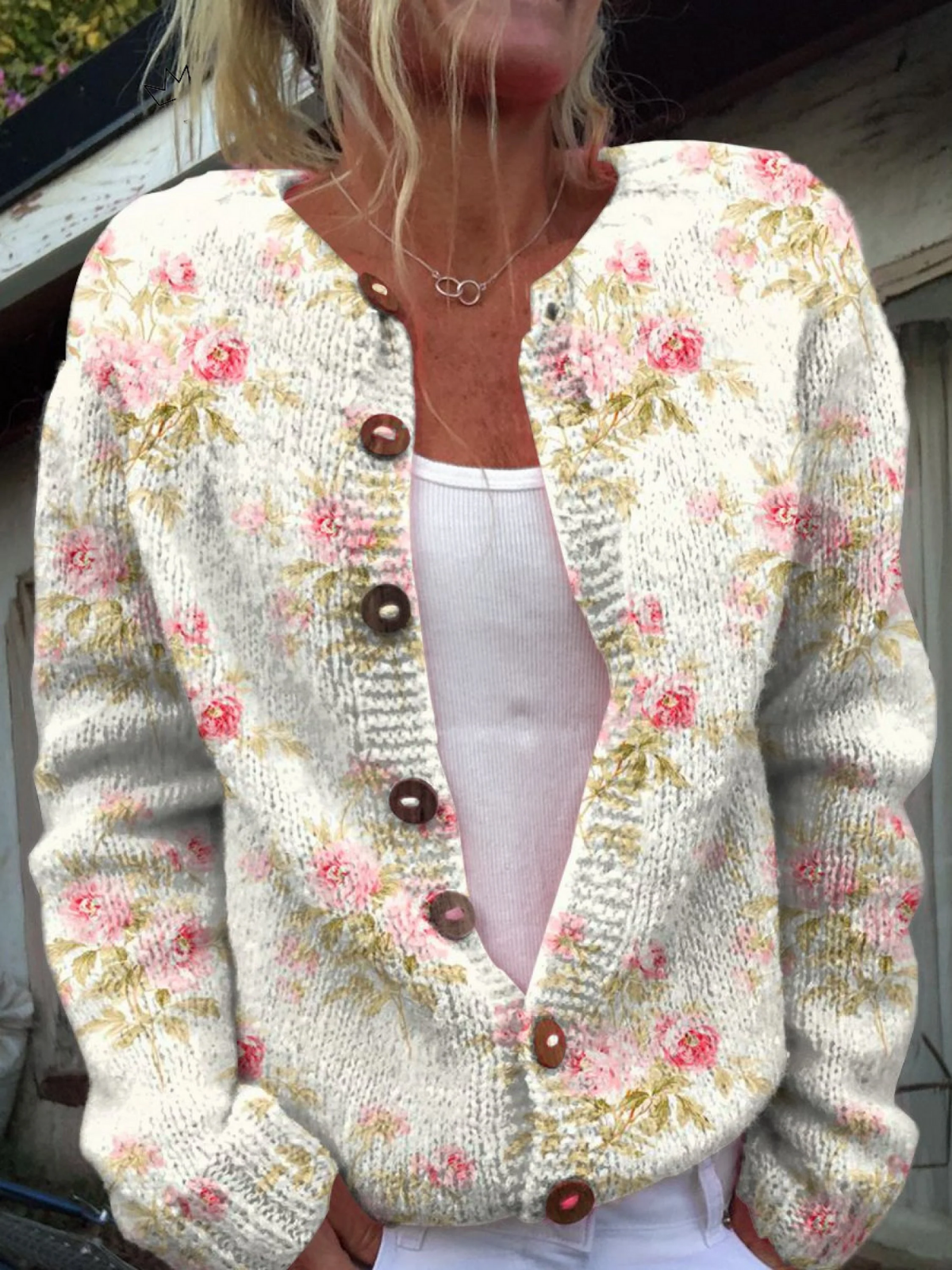 DELAUNAY | Cardigan Roses Anciennes Amélie