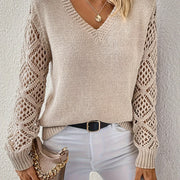 DELAUNAY | Pull Col V Manches Ajourées Véronique