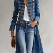 Dagmar – Long Manteau en Matière Respirante Style Militaire