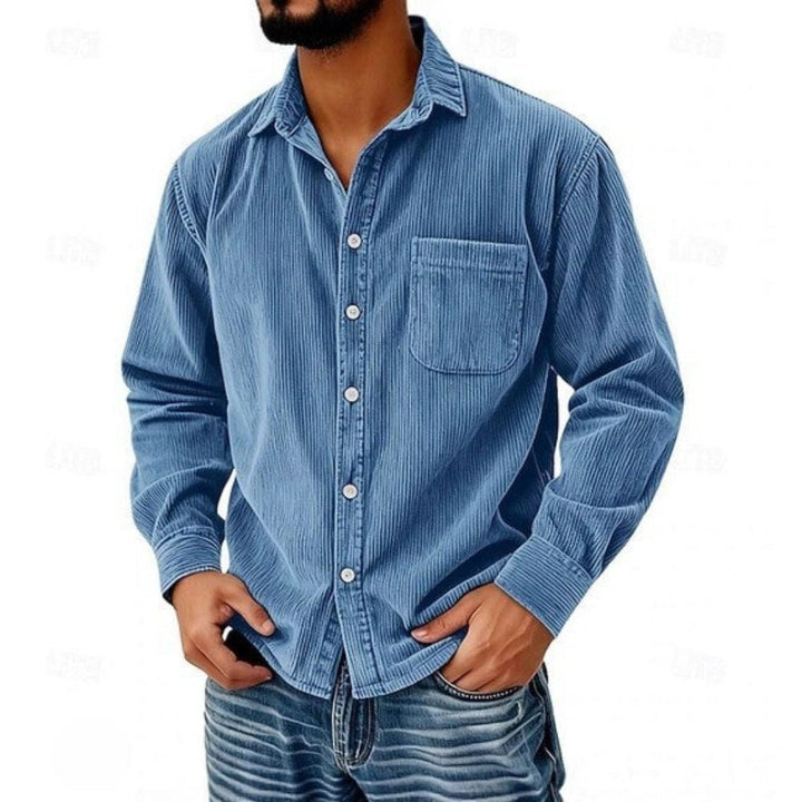 Delaunay | CHEMISE BOUTONNÉE EN VELOURS CÔTELÉ POUR HOMME