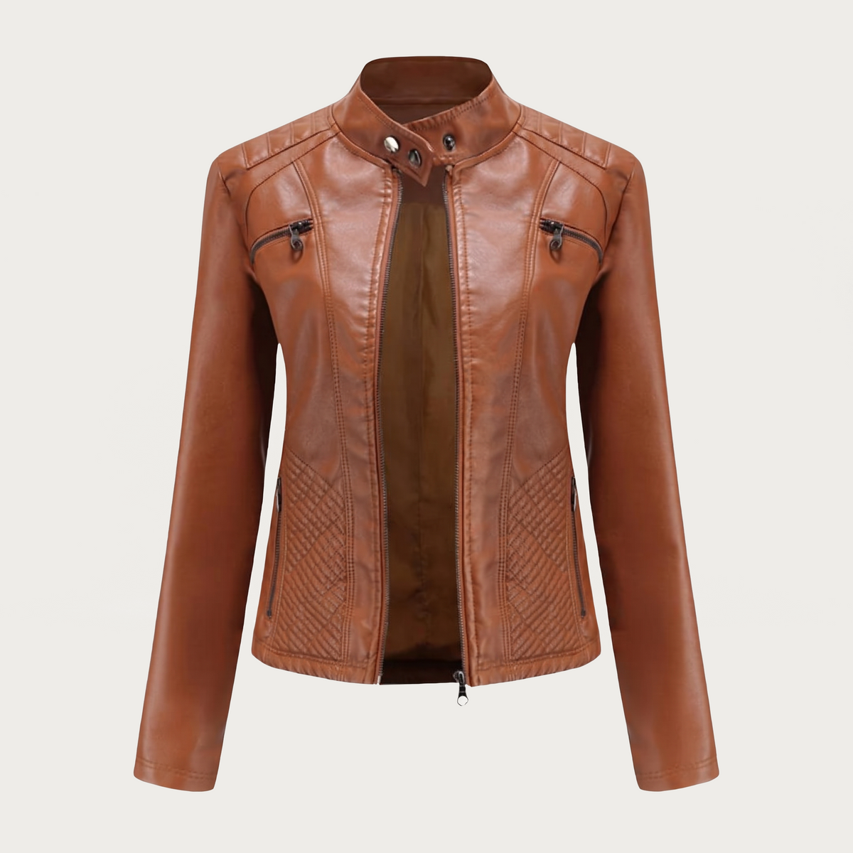 Samanta | Veste motard à col montant