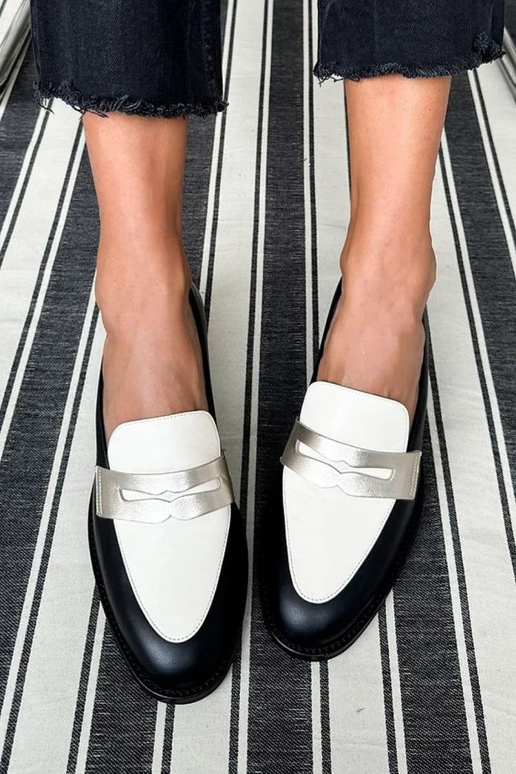 Giulia | Mocassins confortables en noir et blanc