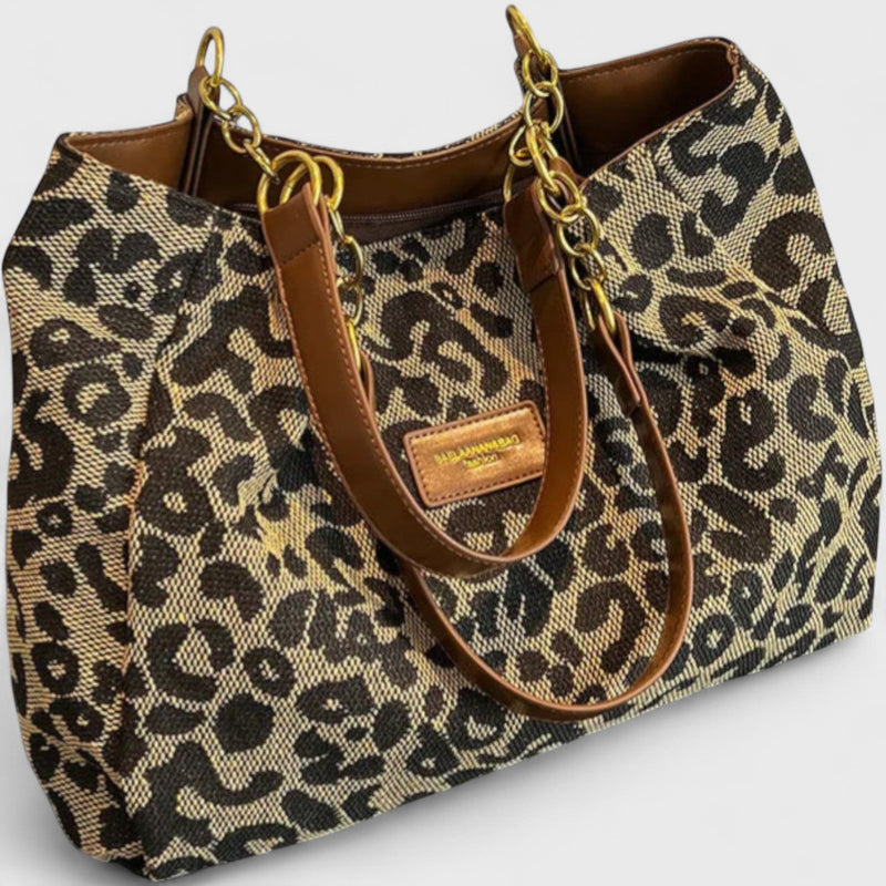 DELAUNAY | Sac Shopping en Toile Motif Léopard