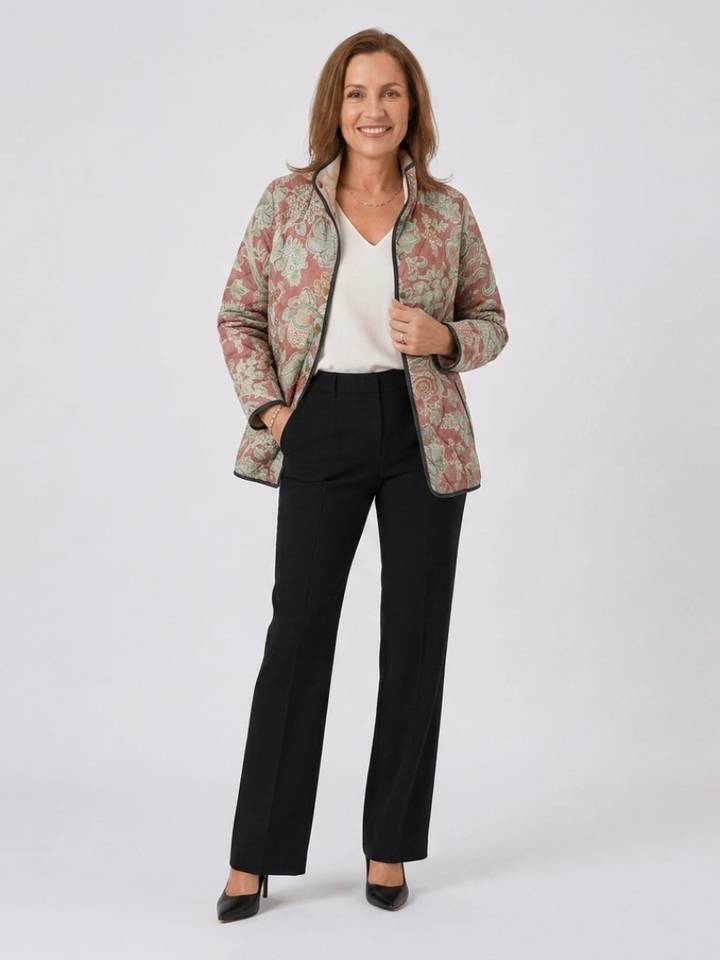 Delaunay | Veste Matelassée Damas Terracotta Pauline