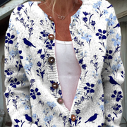 DELAUNAY | Cardigan Oiseaux et Fleurs Léa