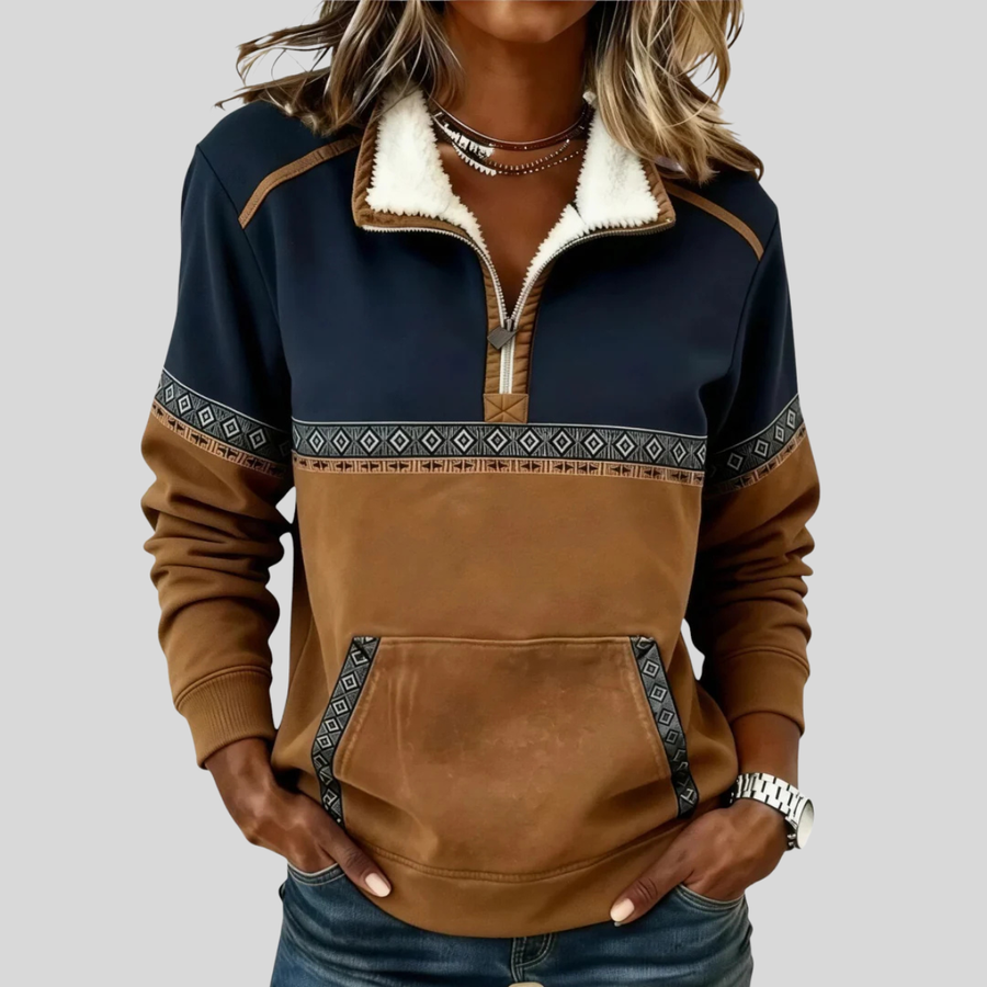 Alvette™ | Pull col sherpa demi-zip
