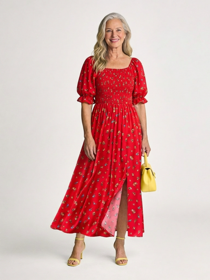 Delaunay | Robe Midi à Manches Bouffantes Delphine