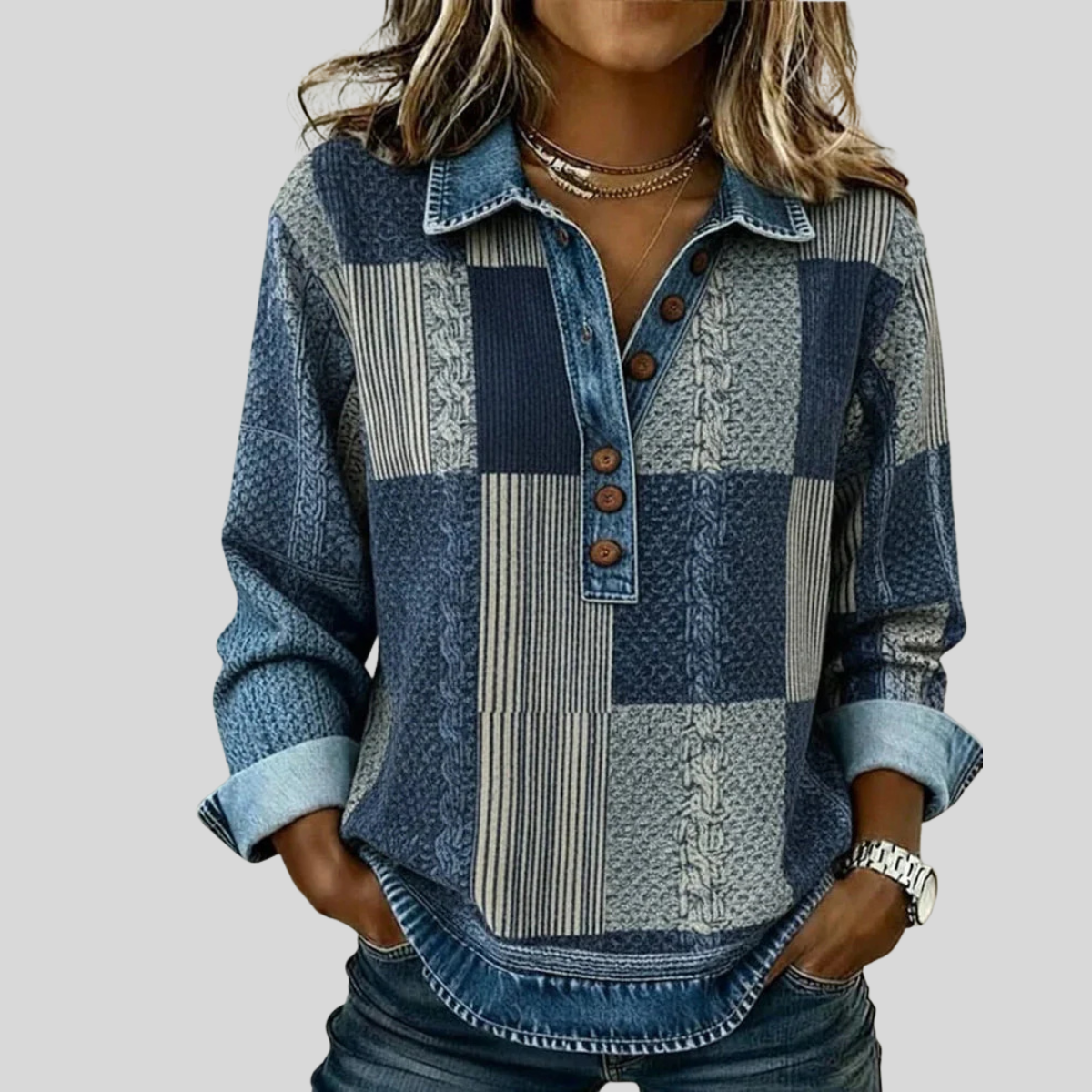 Meridell™ | Pull imprimé colorblock