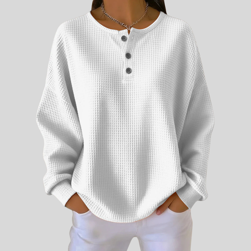 Nessa™ | Sweat-shirt décontracté à col Henley