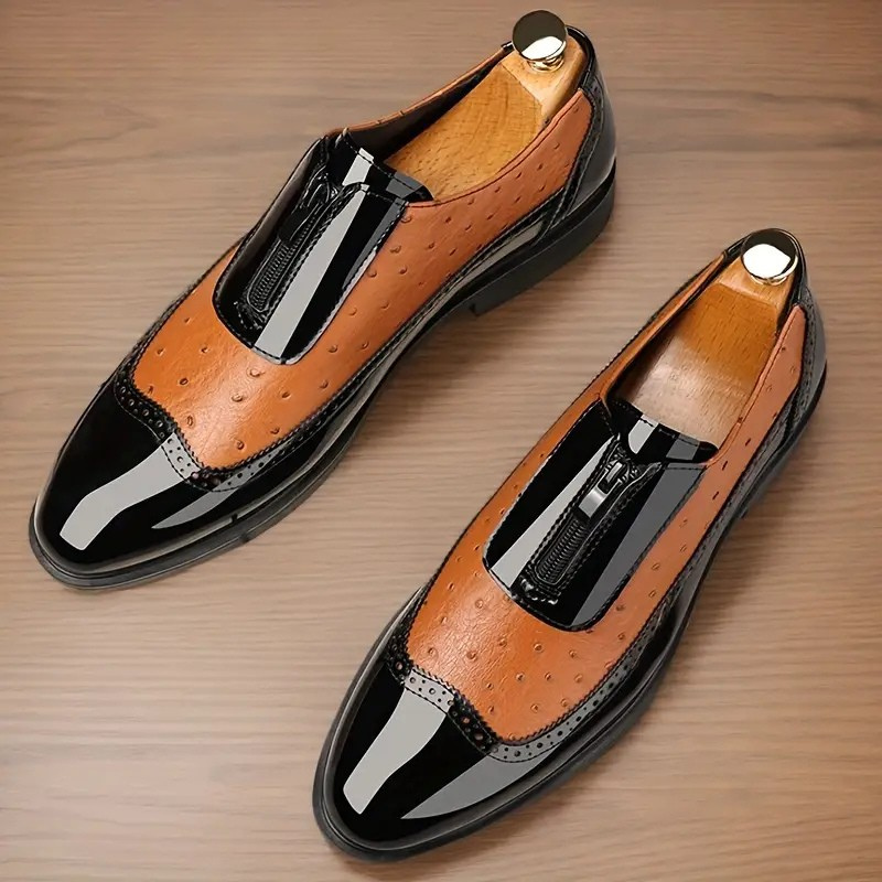 Chaussures Oxford en cuir d'autruche