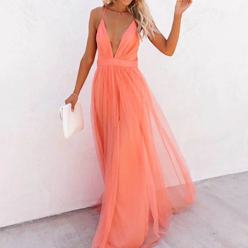 DELAUNAY | Robe Maxi Lumière Corail