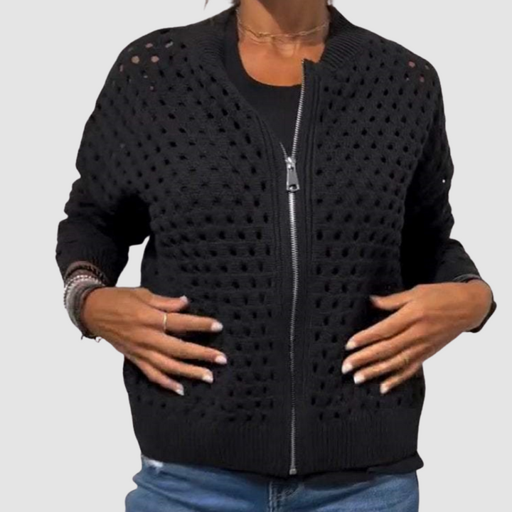 Delaunay | Veste Zippée en Maille Ajourée Charlotte