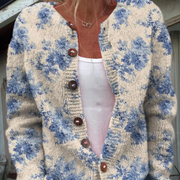 DELAUNAY | Cardigan Fleurs Bleues Claire