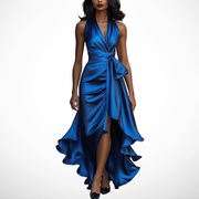 DELAUNAY | Robe en Satin Drapée à la Taille