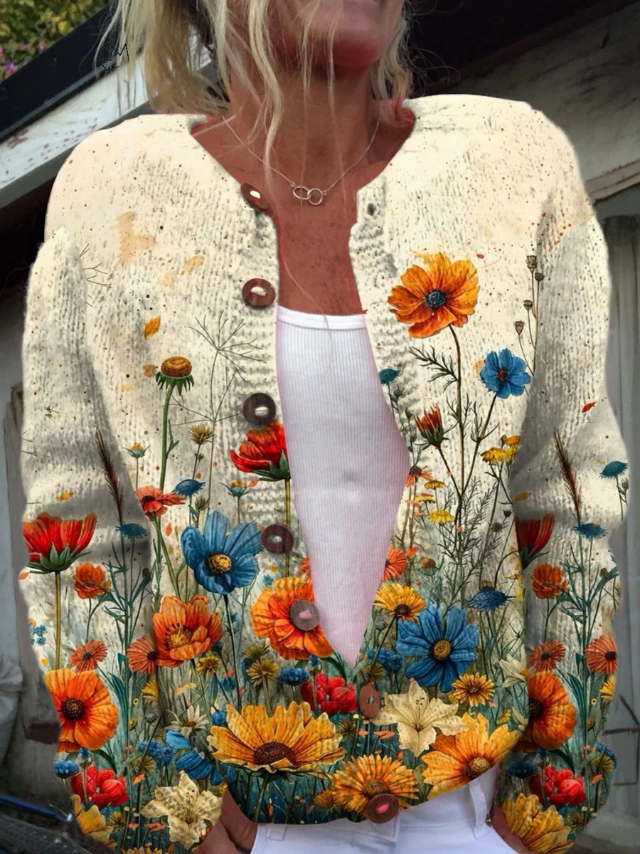 DELAUNAY | Cardigan Fleurs des Champs Pauline