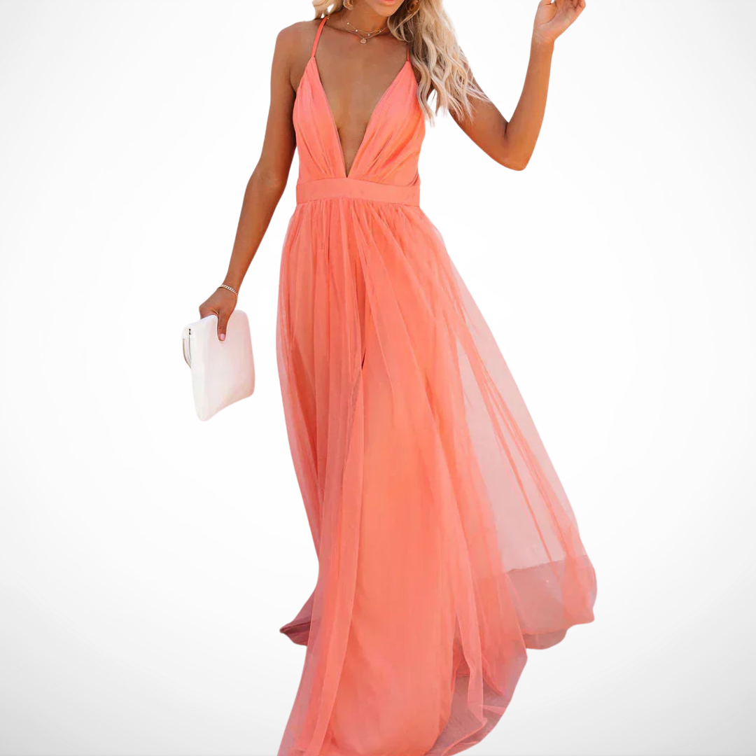DELAUNAY | Robe Maxi Lumière Corail