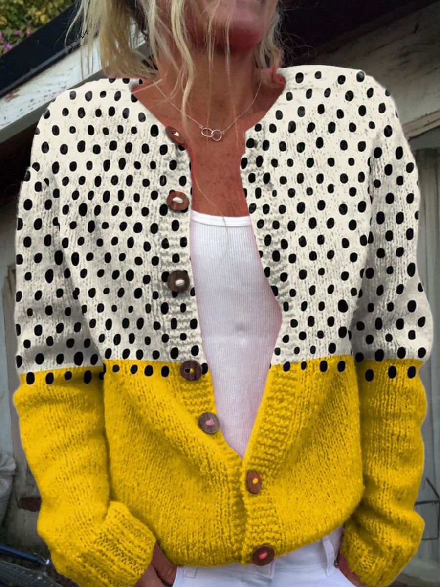 DELAUNAY | Cardigan Bicolore à Pois Chloé