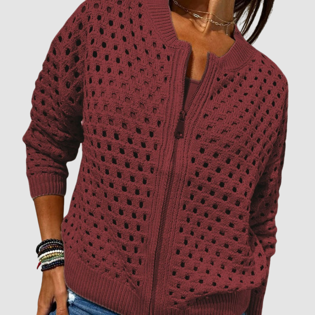 Delaunay | Veste Zippée en Maille Ajourée Charlotte